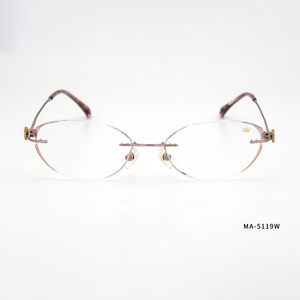 高品質カスタムメイドリムレスセミチタン製女性用光学フレーム眼鏡　リムレス光学アイウェア眼鏡 - Product Image 1