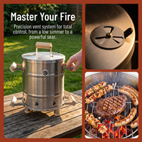 Barbecue vertical commercial en acier inoxydable pour fumoir à charbon avec crochets de suspension pour rôtir des poulets entiers – Vente en gros