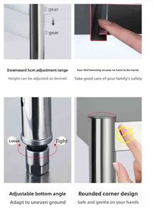 מדף אחסון נירוסטה כסוף, עומד על הרצפה, רב-שכבתי, לאחסון במטבח, סוג סיר, עם גדר, לארון מיקרוגל - Product Image 5