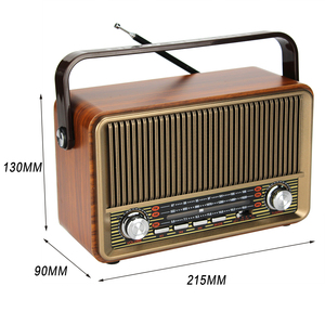Radio sans fil vintage avec FM/AM/SW, prise en charge de la carte USB/TF, 1200mAh Li-ion, télécommande, MD-510BT Kemai double tension - Product Image 2