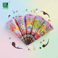 Approvisionnement direct usine OEM Vente en gros Personnalisé Halal Cornet de crème glacée sucrée Gaufrette de riz croustillante Biscuit au chocolat