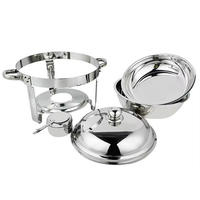 Chauffe-Plat Rond en Acier Inoxydable Doré 5,5 L, Ensemble Buffet Professionnel, Plat de Présentation pour Hôtels et Traiteurs - Vente Flash