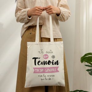 Bolso <span class=keywords><strong>de</strong></span> hombro personalizado <span class=keywords><strong>de</strong></span> lona con estampado 'I'm Such A Great Witness It's The Bride Who Says It' para mujer, ideal para viajes - Product Image 4