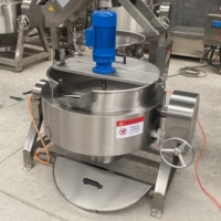 Marmite de cuisson industrielle à haute température en acier inoxydable 304 avec agitateur, grande capacité 100L-1000L, à gaz pour la transformation alimentaire