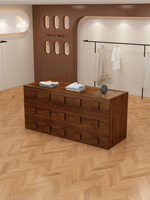 Magasin de vêtements longue Table avec comptoir en verre Table d'affichage de sac à chaussures et table de flux d'affichage de bijoux pour le salon