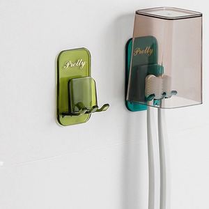 Estante de pared para baño y cocina, sin perforaciones, para cepillos de dientes y vasos, sin plegar - Product Image 2
