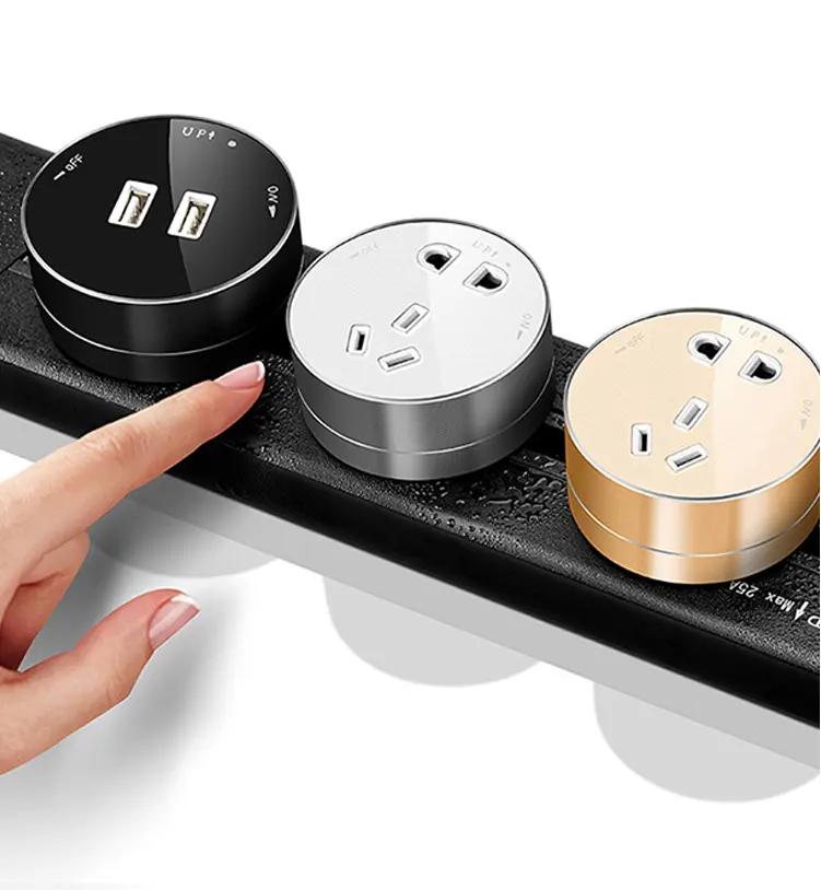 Outlet 60~300cm Amazon Smart Power Plug Kitchen Power Track Socket Outlet Table Multi-function Sockets 16A Track Length Size CE CCC 8cm