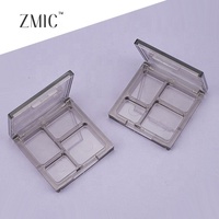 Palette de fards à paupières 4 compartiments ou à compartiment unique, palette carrée transparente pour poudre de maquillage, palette de blush crémeux, palette de maquillage illuminateur