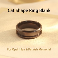 Cincin Opal Hitam Modern 4mm Poles Halus untuk Abu Kremasi Hewan Peliharaan, Perhiasan Kenangan, Stok Pabrik, Nyaman Dipakai, Model Chamfered