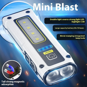 250ルーメン充電式ミニLED懐中電灯補助赤色光COBフラッドライトUSB-C懐中電灯ウォーキング,ハイキングMINIライト - Product Image 4