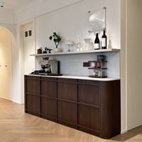 Buffet de style mid-century sur mesure, armoire de rangement fermée, meuble de bar à café pour la maison