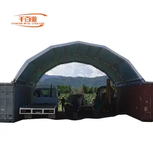 Kanopi kustom struktur logam pengiriman kontainer kanopi logam Shelter antara 40Ft X 60Ft rangka tunggal penutup Hangar