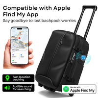 Sac à dos à roulettes compatible avec Apple Find My, sac à dos à roulettes avec pompe intégrée, sac à dos de voyage à compression automatique