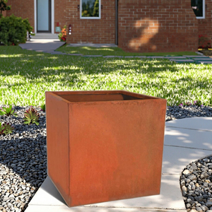 Jardinière carrée en <span class=keywords><strong>métal</strong></span> à structure KD écologique personnalisée, jardinière en cube, pot de fleur <span class=keywords><strong>extérieur</strong></span> en acier corten simple pour <span class=keywords><strong>fleurs</strong></span> artificielles - Product Image 2