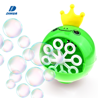 Machine à bulles soufflante amusante grenouille de dessin animé souffleur de bulles à piles avec solution à bulles de 60ml jouet d'été pour enfants