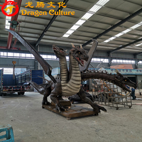 Dragon animatronique grandeur nature à trois têtes, modèle 3D, statues de dragon pour l'extérieur et l'intérieur