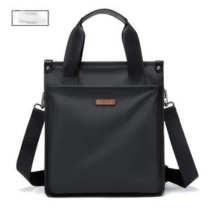 Factory Crafted Black Nylon Oxford Messenger Shoulder Bag Ipad Bag Fashionable Satchel for Work Travel Outdoor-Gift