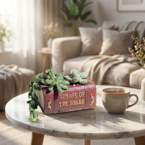 Fioriere per la Casa Roogo Serie Vintage a Forma di Libro Piccoli Contenitori Ecologici in Resina per Piante Grasse Mini Bonsai da Interno/Esterno - Product Image 3