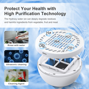 Purificateur d'eau hydroxylée pour fruits et légumes, <span class=keywords><strong>charge</strong></span> magnétique sans fil, fonctionnement rapide en 8 minutes, matériau de qualité alimentaire, nettoyeur alimentaire - Product Image 2