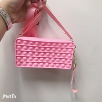 Trousse à crayons Pop It arc-en-ciel en silicone, jouet anti-stress, grande capacité, pochette de papeterie pour enfants, fournitures scolaires