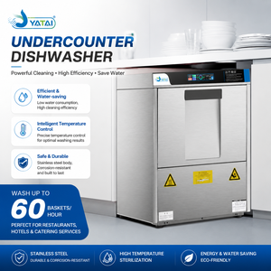 Lavavajillas de Acero Inoxidable 304 de Alta Temperatura para Uso en Restaurantes, Enjuague a Alta Temperatura que Elimina el 99.9% de las Bacterias para una Higiene Óptima - Product Image 3