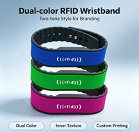 Individuelles Logo 13,56MHz NFC Silikon-Armband Wasserdichtes Verstellbares HF RFID-Armband QR-Code Bargeldlose Zahlung Großhandel