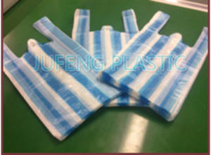 T-shirt à rayures bleues de haute qualité Sac en plastique Emballage alimentaire Sangle Dhopping Sac Gilet Sac - Product Image 4