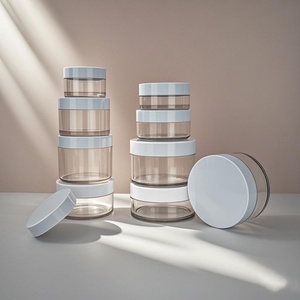 Stock 15g 30g 50g 80g 100g 120g 150g 200g 250g 300g 500g Thick Wall PET Empty Face Cream Jar Custom Logo Body Scrub Container - Product Image 5