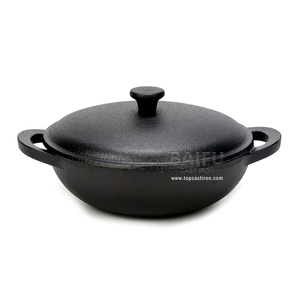 Mini <span class=keywords><strong>four</strong></span> hollandais peu profond <span class=keywords><strong>en</strong></span> <span class=keywords><strong>fonte</strong></span> pré-assaisonnée ustensiles de cuisine casserole <span class=keywords><strong>en</strong></span> <span class=keywords><strong>fonte</strong></span> avec couvercle - Product Image 2