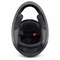 Casque de moto intégral en ABS, casque de conduite noir et rouge avec visière transparente, respirant, coupe-vent, pour les trajets quotidiens