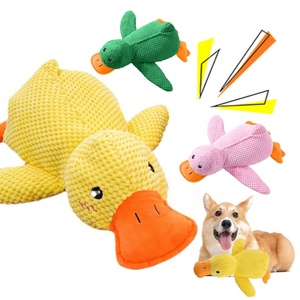 Nuovissimo giocattolo per cani calmanti per cani, rosa giallo, infrangibile, giocattolo per cani di peluche, per masticatori aggressivi, resistenti ai giocattoli per cani da anatra - Product Image 1