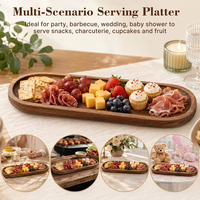 Serveerschaal van natuurlijk acaciahout voor kaas, vlees, snacks, fruit, multifunctionele partyplank, houten doos voor gedroogd fruit