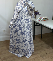 Abaya islamique pour femmes R-872, élégante, en mousseline de soie, longueur cheville, manches longues, coupe ample, motif floral, style Dubaï