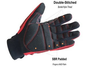 PRI TPR Bảo Vệ Tác Động làm việc găng tay găng tay nhiệm vụ nặng nề tập thể dục an toàn cao su cơ khí găng tay găng tay làm việc - Product Image 3