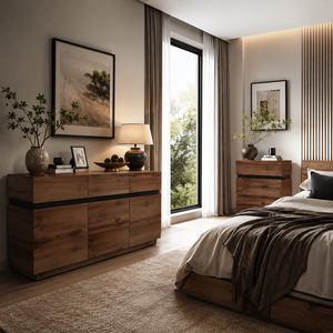 Cómoda Moderna de Roble Pacífico Negro con Cajones para Dormitorio - Product Image 3