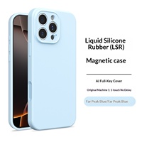 Étui de téléphone portable en silicone liquide magnétique mignon pour 18/17 Pro Max, style Ins, avec boutons de caméra entièrement protégés et fonctions supplémentaires