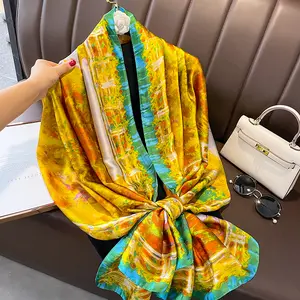 Design Day Pastoral Colours silk scarf Offer Manufacturers Creative Summer Beach Stoles