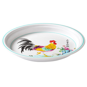 Xiangyuan <b>melamine</b> tableware <b>plates</b>, commercial imitation porcelain rooster serving <b>plates</b>, restaurant and hotel spicy chicken - Product Image 5