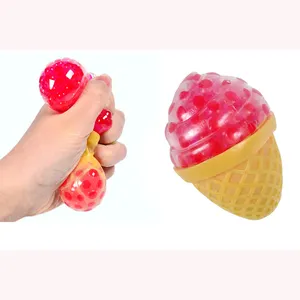 סיטונאי TPR רטוב גלידת מתח גליטר מעיכה כדור לסחוט לחץ שחרור צעצוע לילדים