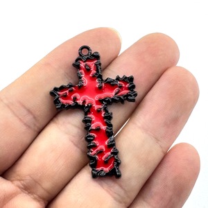 Accesorios de Bisutería DIY para Halloween: Dije de Cruz Negra con Efecto Goteo de Aceite en Aleación para Pendientes, Pulseras y Collares - Product Image 6