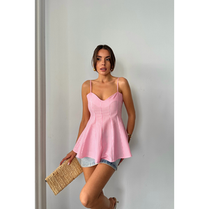 Blouse en coton de soie rose d'inspiration vintage, style gaufré rayé, détail foncé, respirante, décontractée, pour tous les jours, taille XL, bouton unique - Product Image 4