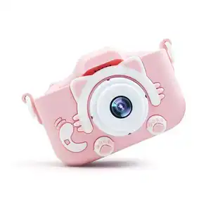 Sevimli oyuncaklar at Mini dijital kamera HD IPS ekran kameralar oyuncak çocuk erkek kız doğum günü hediyeleri Unicorn çocuklar kamera