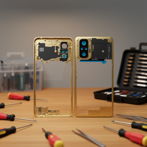 Cover posteriore in metallo dorato di ricambio per Xiaomi Redmi Note 10 Pro - Product Image 3