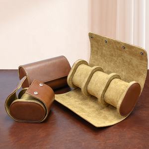 Vente en gros <span class=keywords><strong>1</strong></span> 2 3 fentes montre-bracelet étui de voyage caja para reloj montre en cuir de luxe portable personnalisée porte-rouleau boîtes étuis <span class=keywords><strong>pour</strong></span> hommes - Product Image 5