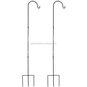 Móc Chăn Cừu Nặng Ngoài Trời, Cột Vườn Để Treo Thức Ăn Và Cây Cho Chim, Cao 82 Inch, Bộ 2, Màu Đen - Product Image 1