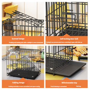 Jaula para Perros QH de Doble Puerta, Metálica, Plegable, Grande, Resistente, con Valla Soldada - Product Image 6