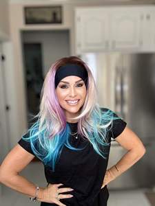 2026 New Layered Wavy Headband <b>Synthetic</b> <b>Wig</b> Rianbown Colorful for Women Cosplay Heat Resistant Halloween Party <b>Wig</b> - Product Image 4