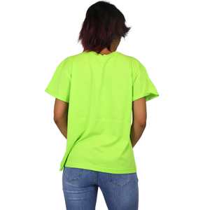 T-shirt da donna verde acido a maniche corte, top casual - Product Image 3