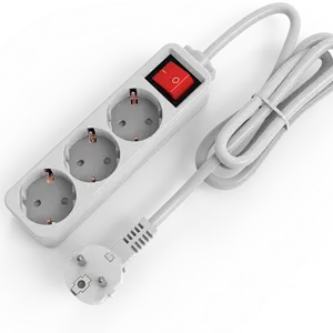 E10-3 Extension Socket 3 Way With Grounding EU Standard With 1.5/3/5 Meters Cable Electrical Power Strip with switch