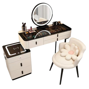 Meuble intelligent moderne et multifonctionnel : Coiffeuse de princesse avec miroir, chaise et table connectée - Product Image 3